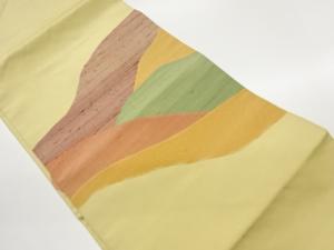 手織り紬抽象模様織出し名古屋帯